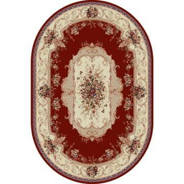 Covor Oval, 100 x 200 cm, Rosu, Lotos 507