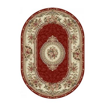 Covor Oval, 150 x 230 cm, Grena, Model Floral Lotos