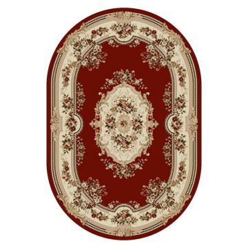 Covor Oval, 60 x 110 cm, Rosu, Lotos 575