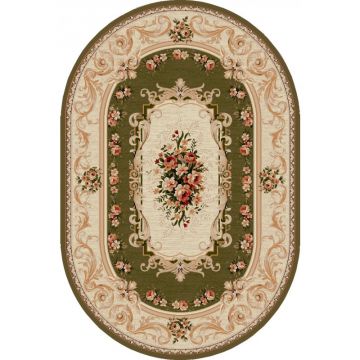 Covor Oval, 60 x 110 cm, Verde, Lotos 535