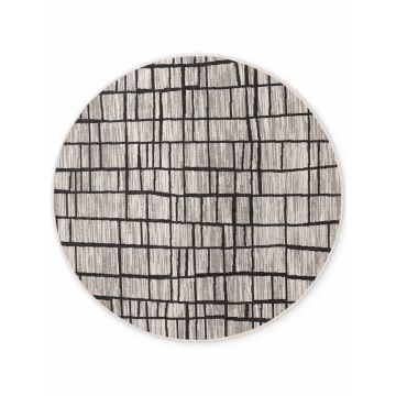 Covor pentru exterior Èu0099i interior negru/crem rotund Ã¸ 200 cm Haringey Crouch âu0080Ted Baker