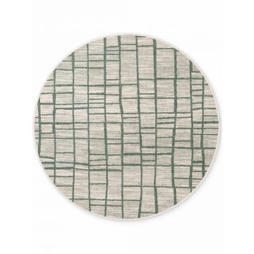 Covor pentru exterior Èu0099i interior verde/crem rotund Ã¸ 160 cm Haringey Crouch âu0080Ted Baker