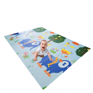 Covoras de joaca cu 2 fete 200x150 cm pentru bebelusi