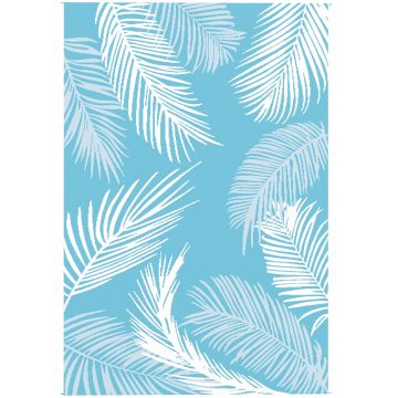 Outsunny Covor outdoor reversibil robust rezistent la intemperii cu geantă de transport ancore pentru sol 274 x 182 cm Hellblau+Weiß | Aosom Romania