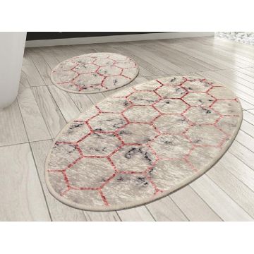 Set 2 Covorase de Baie Honeycomb