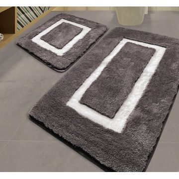 Set 2 Covorase de Baie Quadratto Frame Antracit (Acryl)