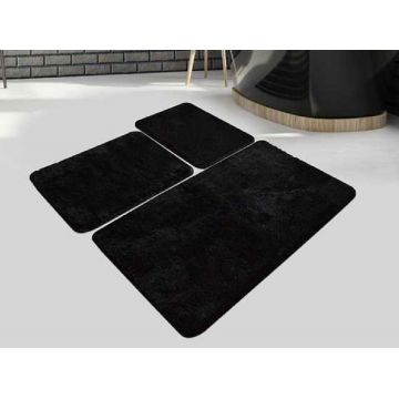 Set 3 Covorase de Baie Hawaii Negru (Acryl)