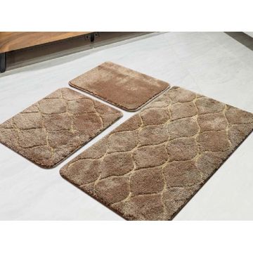 Set 3 Covorase de Baie Infinity Caramel (Acryl)