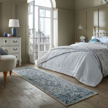 Traversa Cordelia Vintage Albastru 60x230 cm, Flair Rugs