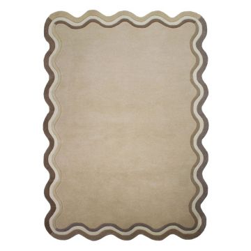 Covor Ã®n culoare naturalÄÈu009Besut manual din lÃ¢nÄ200x290 cm Leo Scallop âu0080Flair Rugs
