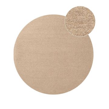 Covor Ã®n culoare naturalÄÈu009Besut manual rotund din lÃ¢nÄÃ¸ 160 cm Puristic Knots âu0080Elle Decoration
