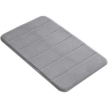 Covor Baie Universal, Spumă cu Memorie, Absorbant, Antiderapant, Memory Foam, 80×50 cm, Gri - Default Title