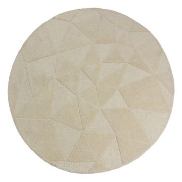 Covor bej Èu009Besut manual rotund din lÃ¢nÄÃ¸ 160 cm Shard âu0080Flair Rugs