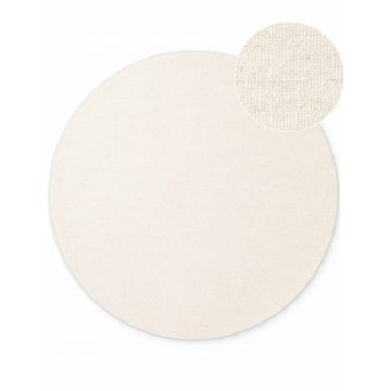 Covor crem Èu009Besut manual rotund din lÃ¢nÄÃ¸ 160 cm Puristic Knots âu0080Elle Decoration