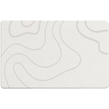 Covor de Baie Universal din Diatomit Modern, Antiderapant, Absorbant Rapid, Elegant si Versatil, Usor de Curatat - 60 x 40 cm, Alb - Default Title