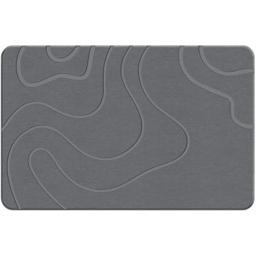Covor de Baie Universal din Diatomit Modern, Antiderapant, Absorbant Rapid, Elegant si Versatil, Usor de Curatat - 60 x 40 cm, Gri - Default Title