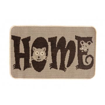 Covor Dreptunghiular pentru Usa de Intrare, Bej / Maro, 50 x 80 cm, Antiderapant, Flex 19502/91