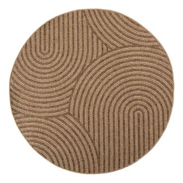 Covor pentru exterior Èu0099i interior maro rotund Ã¸ 120 cm Timber 1401 âu0080Ayyildiz Carpets