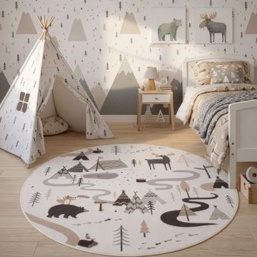 Covor rotund Coco V5 Crem 200x200 cm