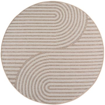 Covor rotund Desert Boho V1 Bej 200x200 cm