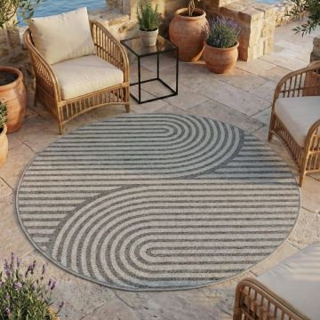 Covor rotund Desert Boho V1 Gri 160x160 cm