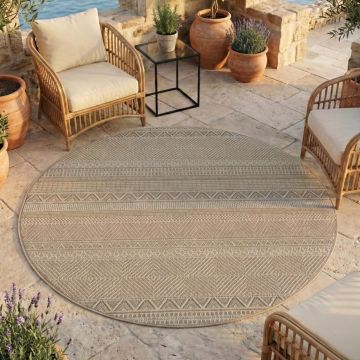 Covor rotund Desert etno V3 Bej 120x120 cm