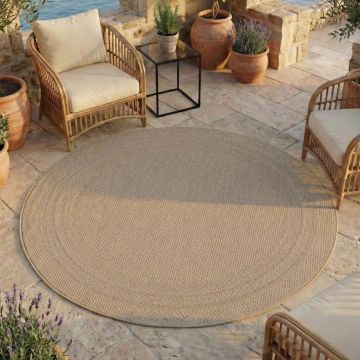 Covor rotund Desert V4 Bej 160x160 cm