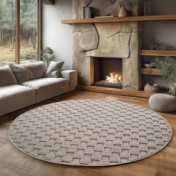Covor rotund Helix V4 Bej 120x120 cm