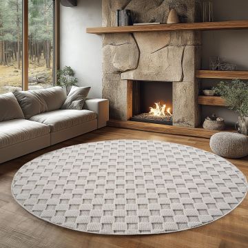 Covor rotund Helix V4 Crem 120x120 cm