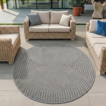 Covor rotund Nova V1 Argintiu 120x120 cm