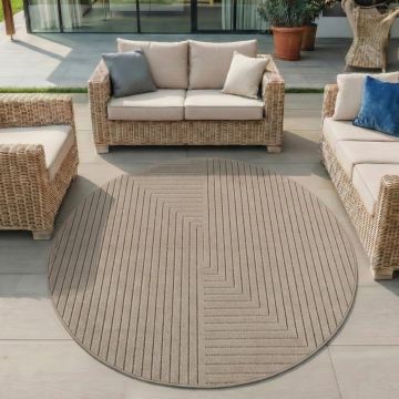 Covor rotund Nova V2 Bej 160x160 cm