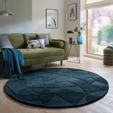 Covor rotund Shard Bleumarin 160x160 cm, Flair Rugs
