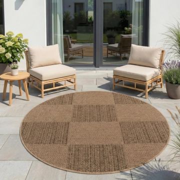 Covor rotund Timber V5 Bej 200x200 cm