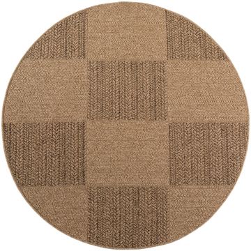 Covor rotund Timber V5 Bej 200x200 cm