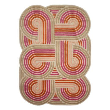 Covor roz Èu009Besut manual din lÃ¢nÄ160x230 cm Spiral Shaped âu0080Flair Rugs