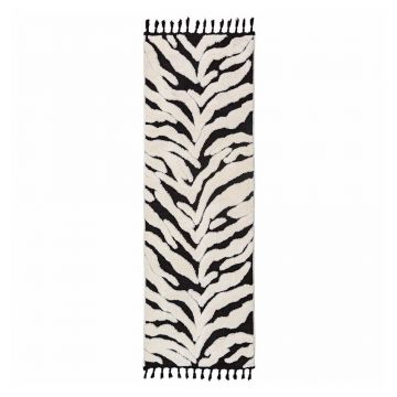 Covor tip traversÄalb-negru 80x300 cm Esra Zebra âu0080Flair Rugs