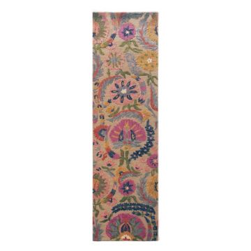 Covor tip traversÄÈu009Besut manual din lÃ¢nÄ80x300 cm Amira Floral âu0080Flair Rugs