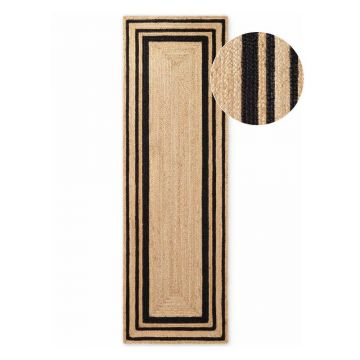 Covor tip traversÄnegru/Ã®n culoare naturalÄreversibil/Èu009Besut manual din iutÄ70x200 cm Jutta âu0080Hanse Home