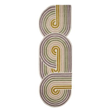 Covor tip traversÄverde Èesut manual din lÃ¢nÄ80x300 cm Spiral Shaped âFlair Rugs ieftin