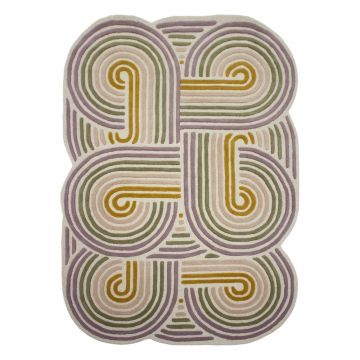 Covor verde Èu009Besut manual din lÃ¢nÄ140x200 cm Spiral Shaped âu0080Flair Rugs