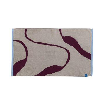 Covoraș de baie burgundy/grej pentru duș din bumbac organic 50x80 cm Nova Arte – Mette Ditmer Denmark