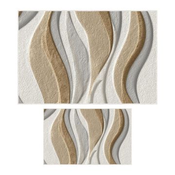 Covorașe de baie bej 2 buc. 60x100 cm – Foutastic