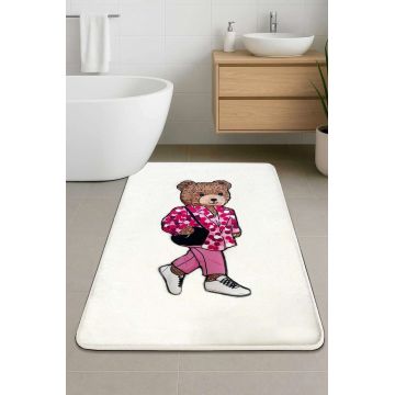 Covoras de baie, L'essentiel Maison, Boss Bear, 60x100 cm, Ecru