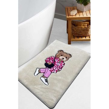 Covoras de baie, L'essentiel Maison, Boss Bear, 60x100 cm, Piatra