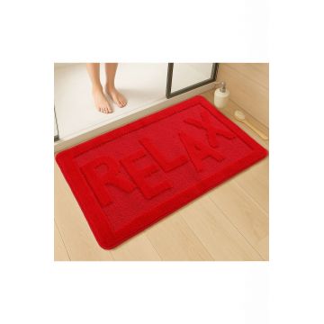 Covoras de baie, L'essentiel Maison, Relax, 60x100 cm, Rosu