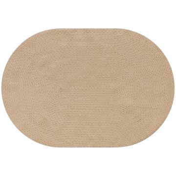 HOMCOM Covor pentru Living 170x120 cm Lavabil la Mașină Țesut Manual Stil Rustic Covoraș pentru Living Dormitor Bej | Aosom Romania