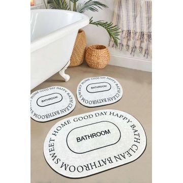 Set covorase de baie, L'essentiel Maison, Baindos, Ecru