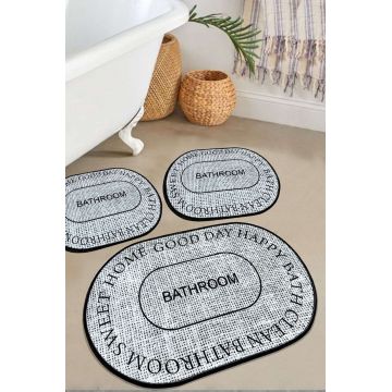 Set covorase de baie, L'essentiel Maison, Baindos, Gri