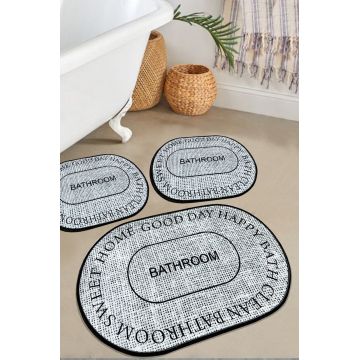 Set covorase de baie, L'essentiel Maison, Baindos, Gri