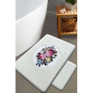 Set covorase de baie, L'essentiel Maison, Bella Rose, Ecru